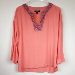 Nikato | Embroidered Rayon Tunic | Sz Large